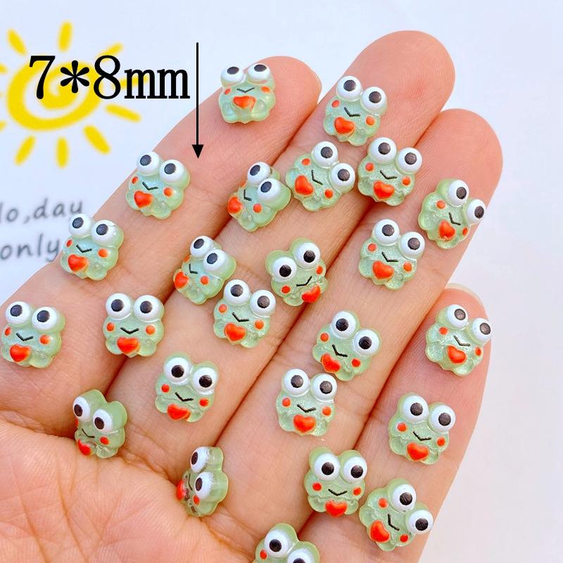 

50Pcs New Cute Resin 7*8mm Mini Little Frog Series Flat Back Manicure Parts Embellishments For Hair Bows Accessories светло-зеленый