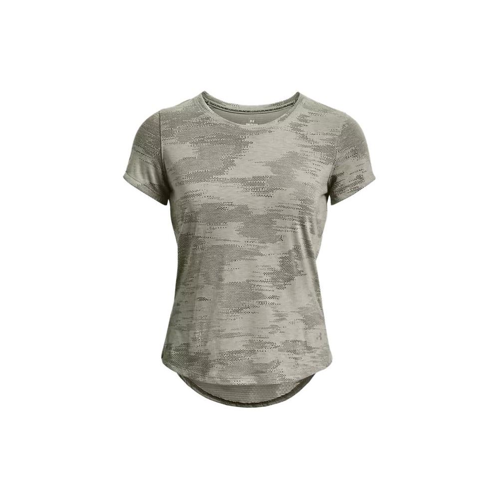 

Under Armour Футболка с коротким рукавом и круглым вырезом, с принтом камуфляжа, женская, цвет зеленый 1379356-504 XS