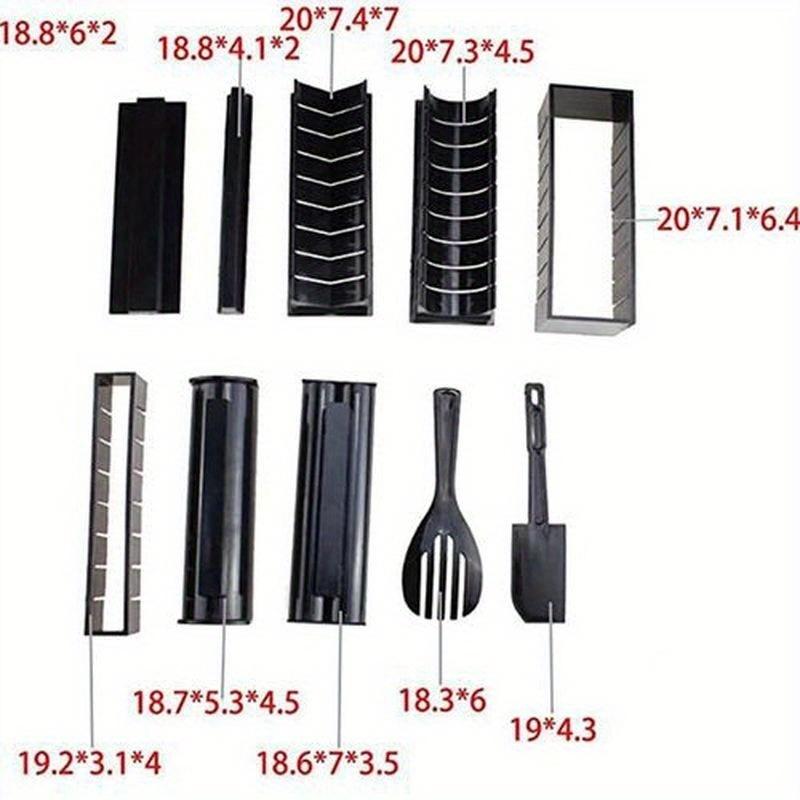 10 Pcs Sushi Mould DIY Sushi Ware Kitchen Gadget Rice and Vegetable Roll Seaweed Sushi Roll Tool