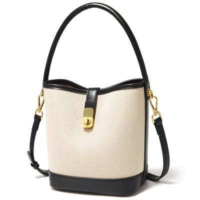 FOXLOVER Bucket Shoulder Crossbody Fabric Women's Bag, Handbag, Bag, Bag, Cute, Lightweight, Small, (Black)
