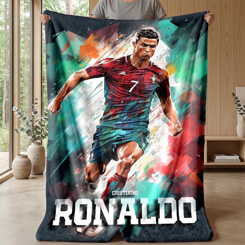 Cristiano Ronaldo Theme blanket Soft Flannel Blanket Plush Throw Blanket Cozy Sofa Bed Blanket for Home Decor
