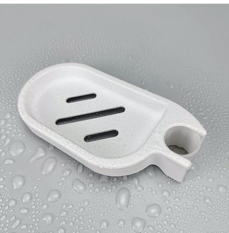 Punch-Free Detachable ABS Soap Holder, Washable Shower Tray In Gun Gray