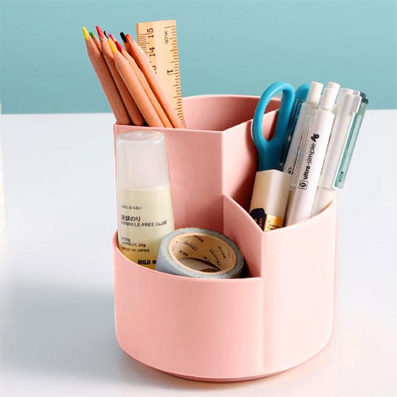 1PC Separated Layered Rotatable Pencil Holder Spacious Office Desk Personality Simple Multifunctional Storage Box