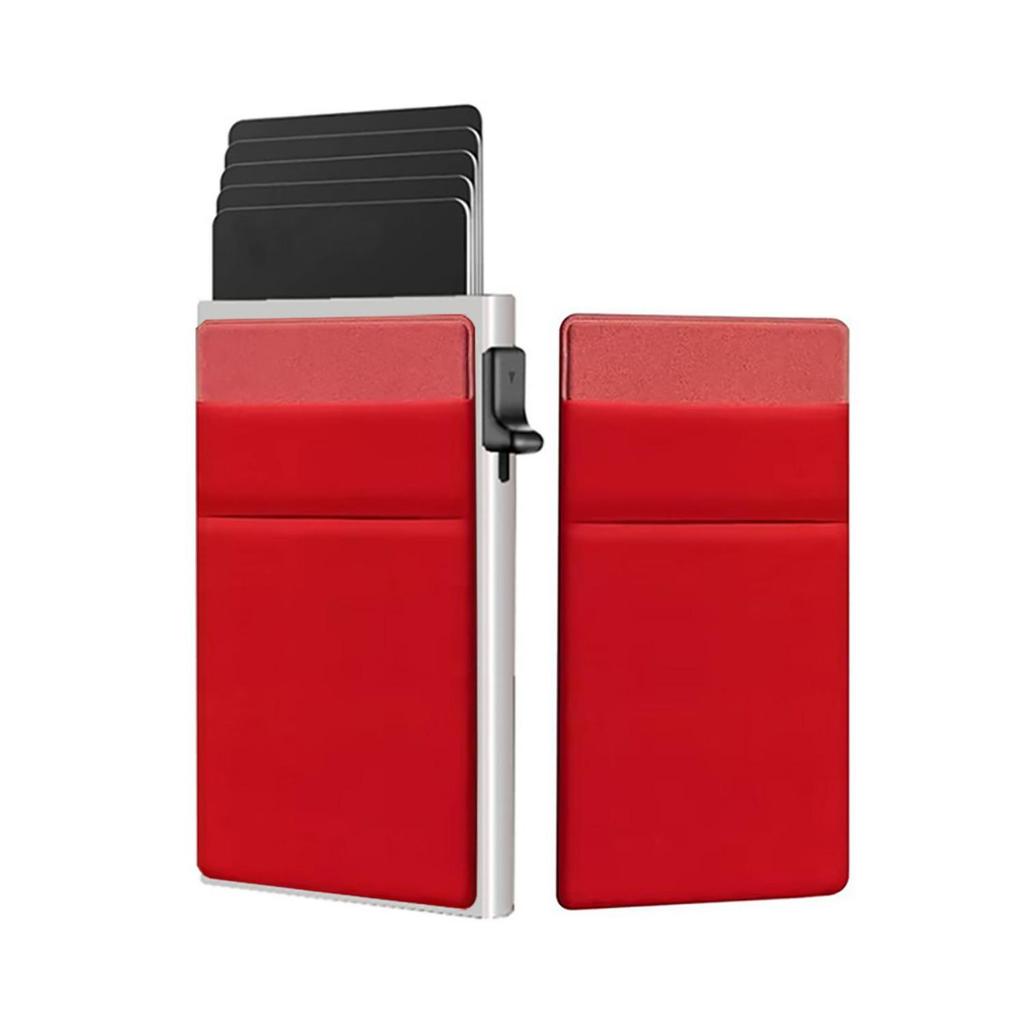 Men's RFID Aluminum Card Holder: In-Stock, Side-Push Design
