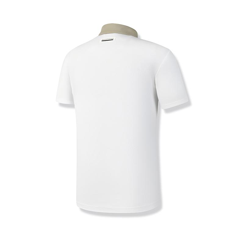 Fila Golf Series Color Block Simple Casual Versatile Comfortable Short Sleeve Polo Shirt Men Polo Shirts Jade-White A11M525102F-WT