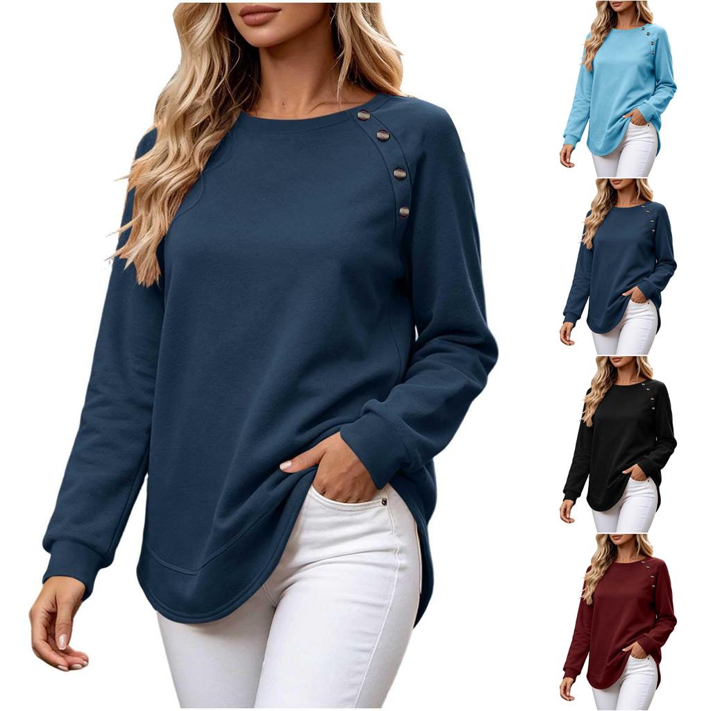Women's Long Sleeve Tunic Top Casual Pullover Blouse for Everyday Wear