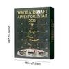 Aircraft Calendar Advent 24 Days Christmas Countdown Calendar with 24 Warbirds Pendant Acrylic Decorative Charm for December