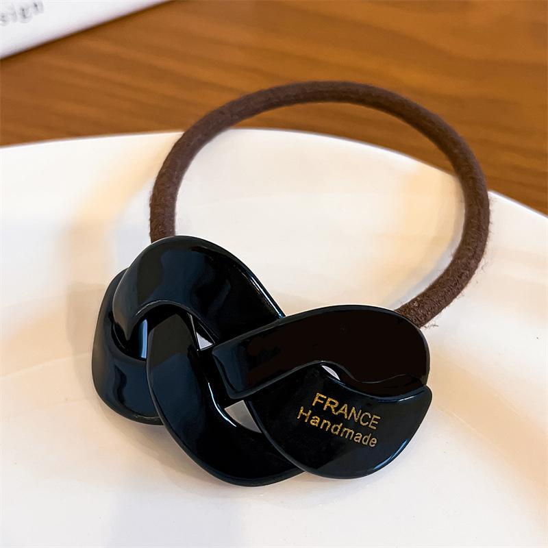 

Темпераментные женские ацетатные маленькие дугообразные плетеные петли, перекрученные резинки для высоких хвостов, аксессуары для волос для девушек