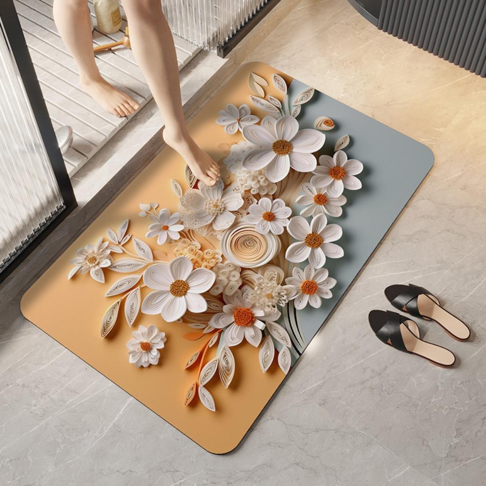 

40x60CM Floor Mat Polyester Bathroom Mats New Foot Pad Kitchen Rug 2