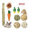 4/9/14/31PCS Rabbit Chewing Toys Molar Toys Natural Hay Sticks Hamster Teeth Training Kit Chinchilla Rat Gerbil Bunny Toys