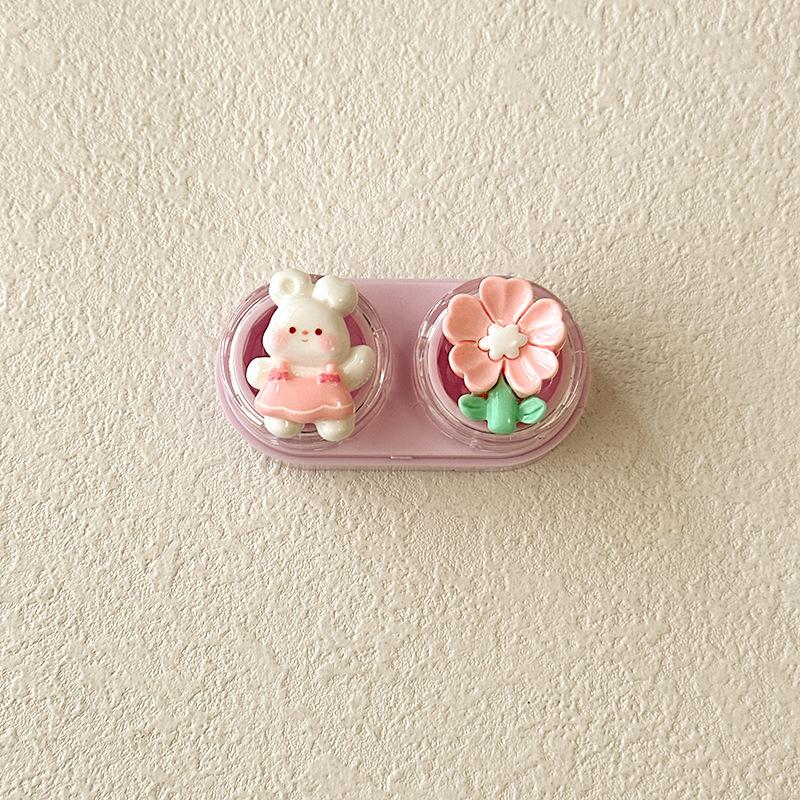 Contact Lens Case Plastic Plastic Lens Storage Box Cartoon Lens Box Smooth For School Gift For Friends Work