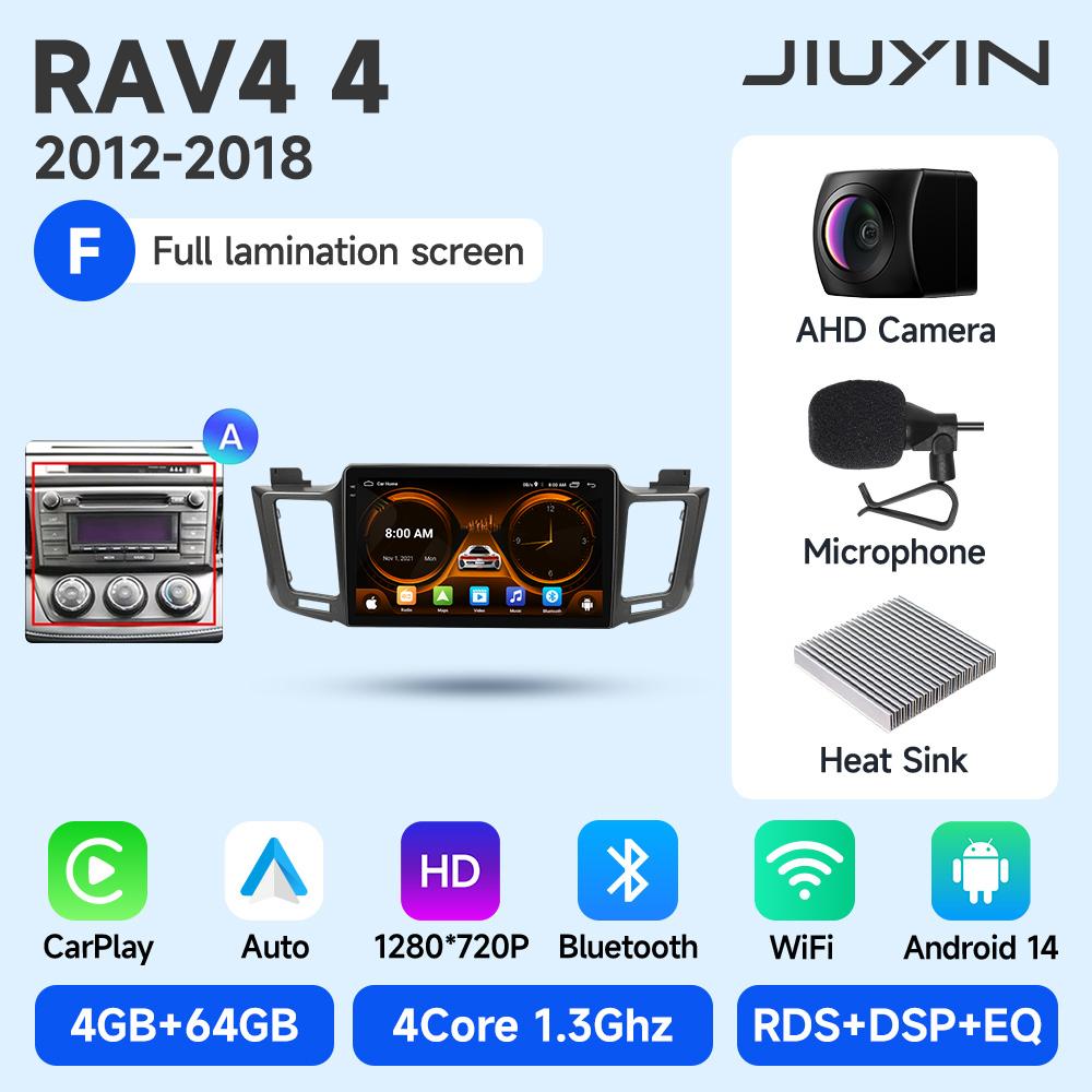 JIUYIN AI Voice Wireless CarPlay Android Auto Radio for Toyota RAV4 RAV 4 2012 - 2018 4G Car Multimedia GPS 2din autoradio