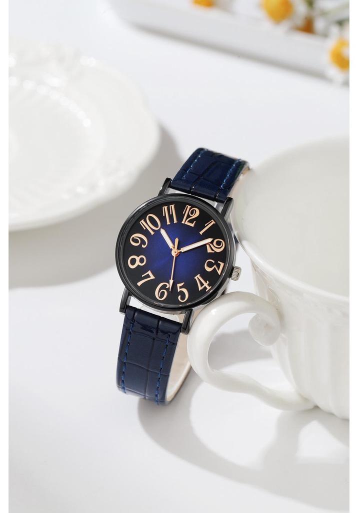 Crocodile Pattern Shockproof Leather Strap Women's Quartz Wristwatch: Versatile Fashion Accessory for Students