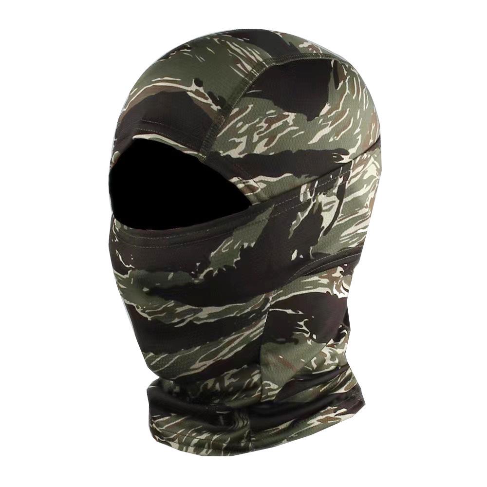 Camouflage Rundkrempenhut & Sturmhauben-Set: Sonnenschutz für den Sommer-Bergsteigen