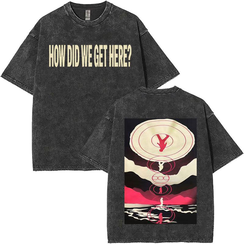 Singer Louis Tomlinson Hip Hop Album Vintage Washed Tee Shirts Mens Oversized Harajuku Casual Teenagers Tshirts Streetwear