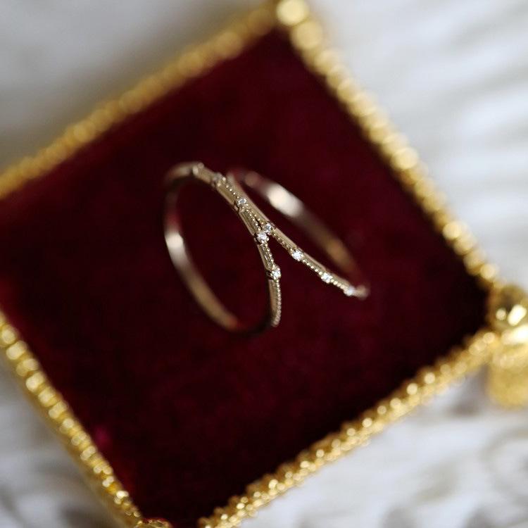 

S925 Позолоченное серебро Женское роскошное кольцо на указательный палец US Size 7