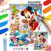 Mickey Mouse Goofy Donald Duck Winter Snow Adventure Oil Painting Art Handmade Diy Painting Home Decoration Gift