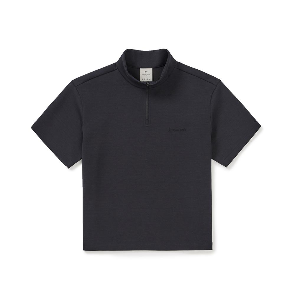 SNOWPEAK Silky Women's Half-Zip Short-Sleeve T-shirt Dark Navy (S25MWFZT05)