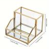 Golden Edge Business Card Holder Elegant Desk Organizer Creative Name Card Organizer  Meetings