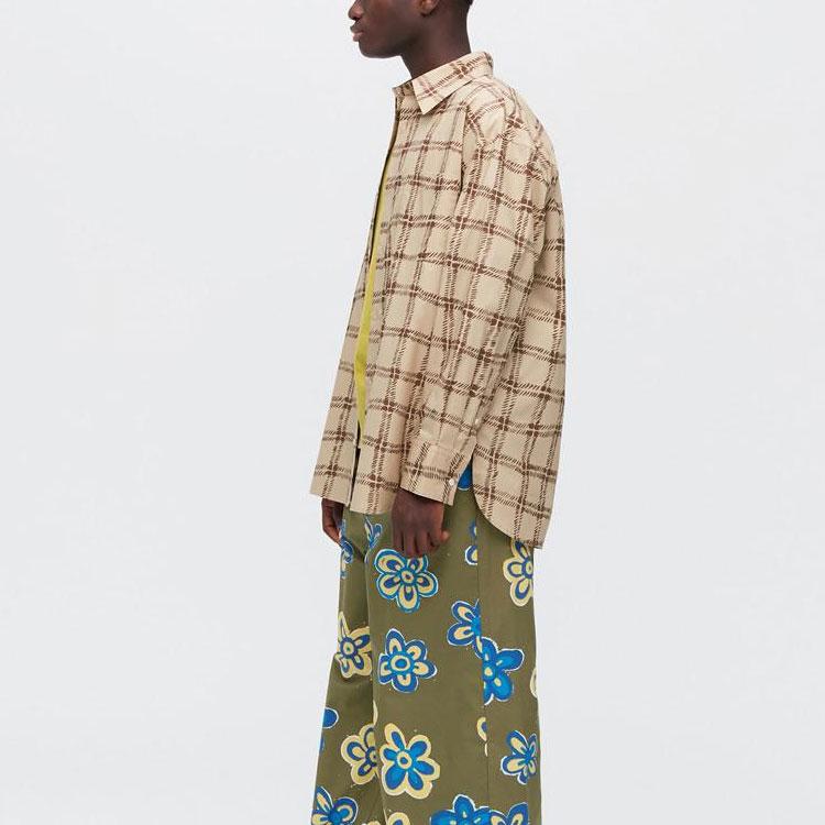 Uniqlo x MARNI Oversized Print L/S Shirt (Asia Sizing) Beige Men Streetwear 449537-32