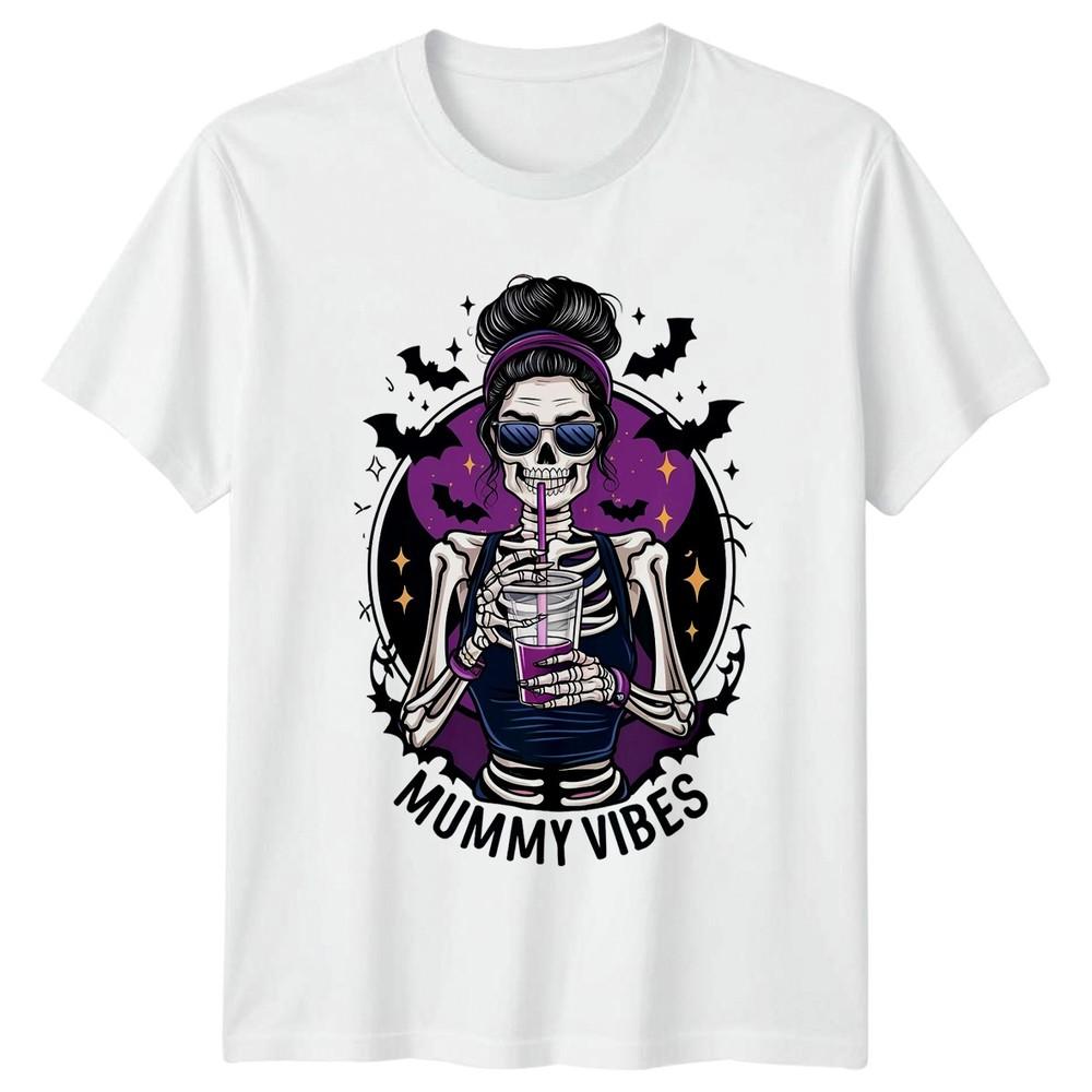Mummy Vibes Skeleton Halloween Unisexs Unisexs Graphic Tee S