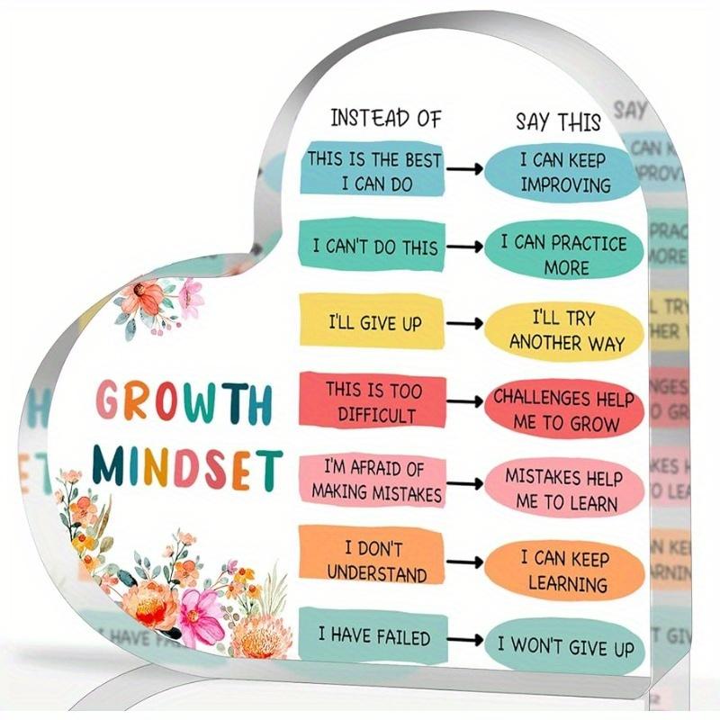 Growth Mindset Heart - Positive Mental Health Decor for Classrooms & Therapy