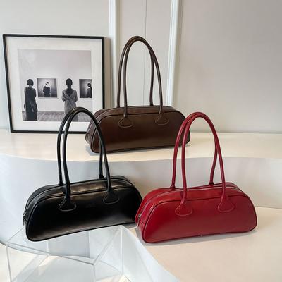 Sac à main simple pour femme, grande capacité, en cuir PU, style vintage, couleur unie, tendance, pour courses