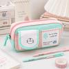 Durable Cartoon Pencil Case Large Capacity Stationery Bag Portable Cat Pen Bag Daily Use