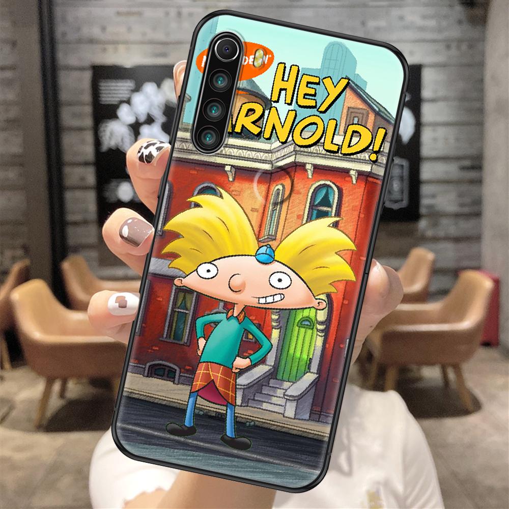 Cartoon Hey Arnold Phone Case For Xiaomi Redmi Note 7 8 9 10 7A 8T 9A 9T 9S 10S Pro black luxury funda soft cover tpu Etui