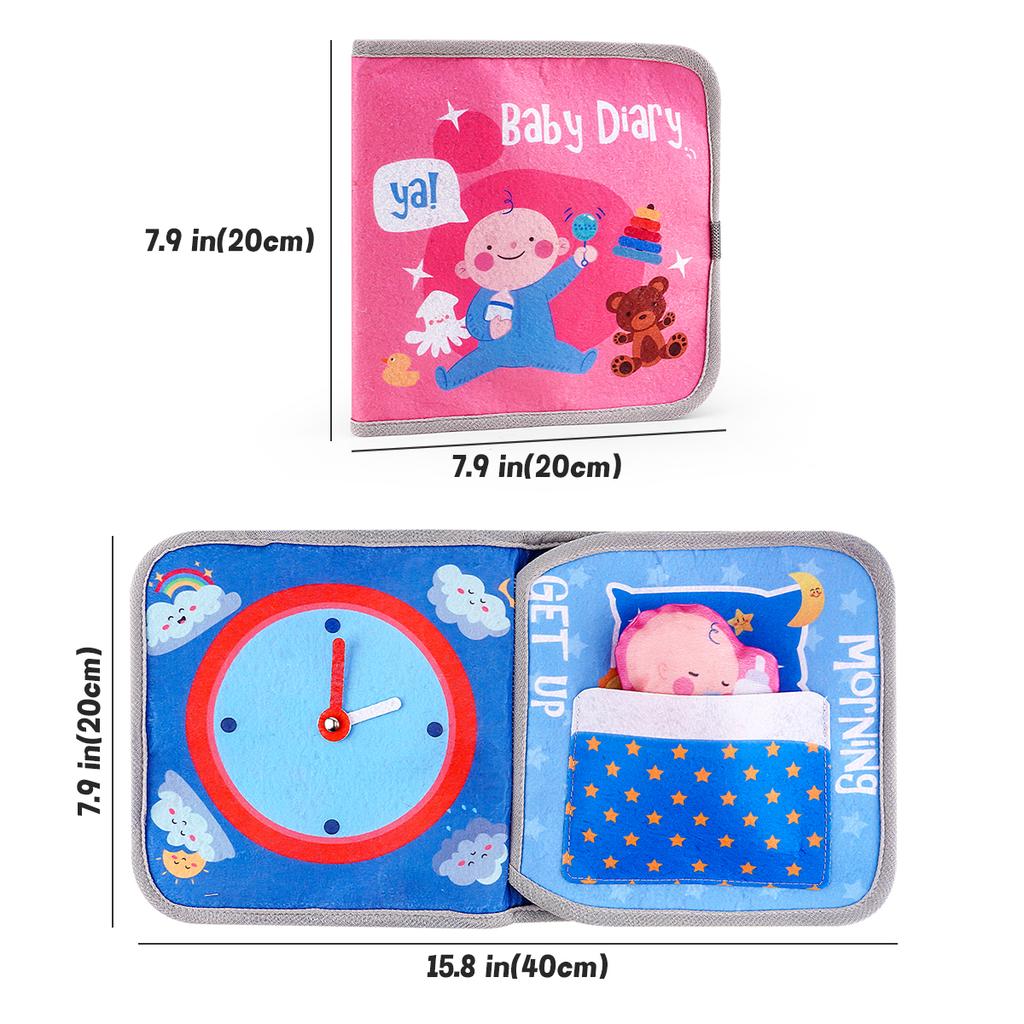 Busy Book Infant Early Education Book Puzzle Toy Animal Cognitive FabricBook Repeated Paste Book and Sensory playthings