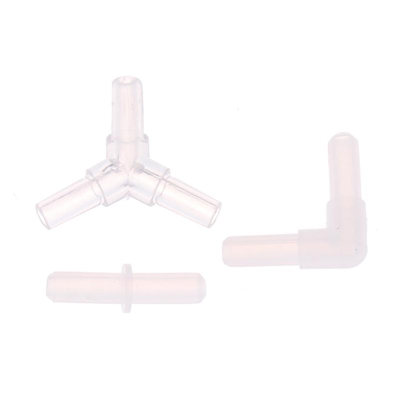 10Pcs Aquarium Airline Tubing Connectors Plastic Valve Joints Fish Tank Transparent Air Tube Adapters For 4Cm Id Air Line Hose