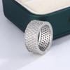 Silver Plated New Fashion Five Row Full Diamond Men's Ring Flash Diamond Party Wedding Jewelry Gift