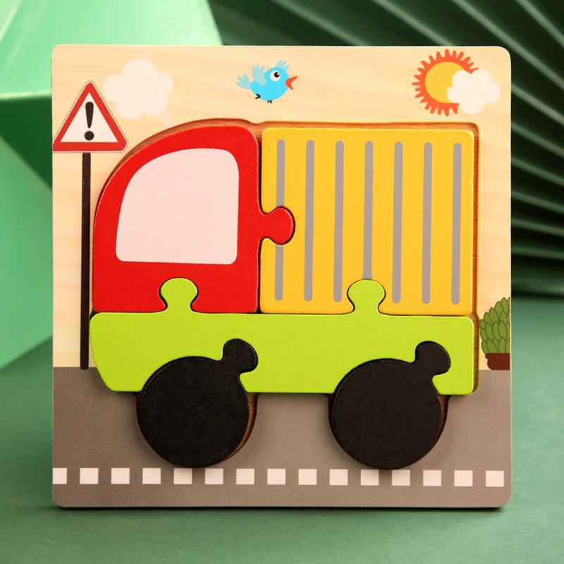 Wooden 3D Educational Puzzle for Toddlers - Interactive, Creative Hands-on Toy for Ages 1-3