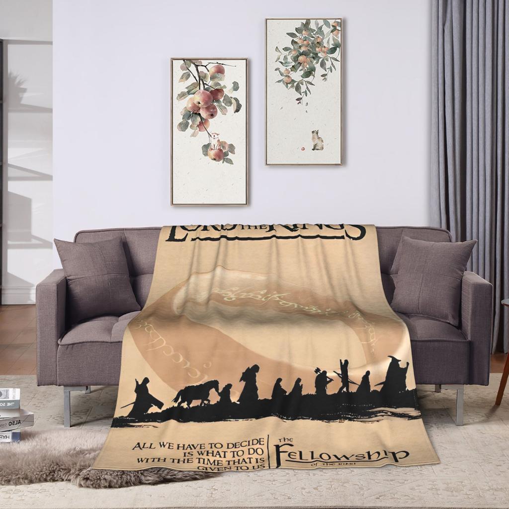 L-Lords Of The R-Rings  Blanket  Warm Soft Novelty Plush Throw Blanket For Home Decor Picnic Flannel Bedspread Bed Cover