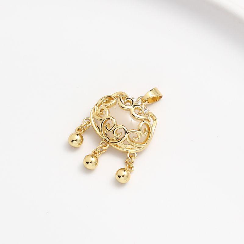 

Микро-инкрустированное сохраняющее цвет ручной работы ожерелье, материал для украшения, золотой Dark brown(Ruyi Ping An Lock Pendant 1)