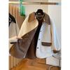 Plus Size Korean Style Reversible Lambswool Coat for Women, High-End Niche, Loose Fit, Lapel, Autumn/Winter