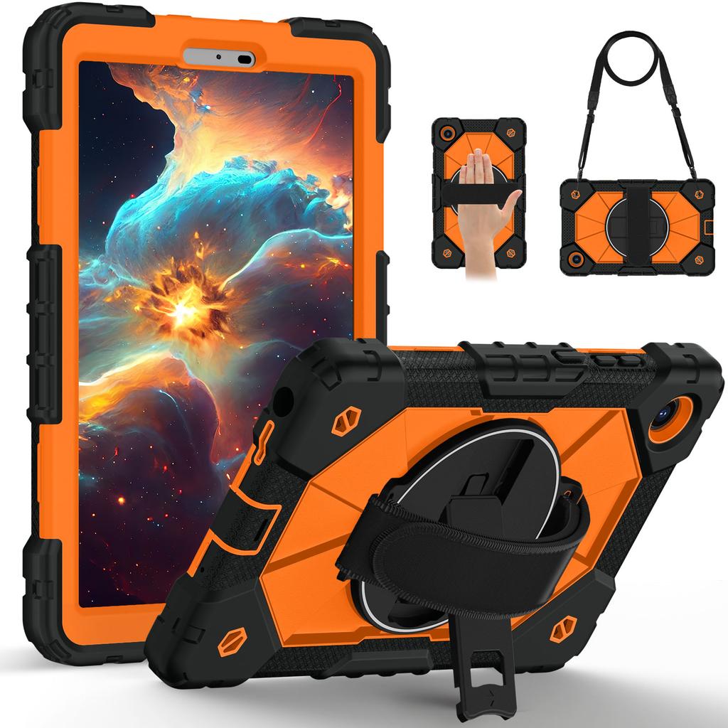 Rotatable Heavy Duty Case for Lenovo Tab One (K9) 2025 8.7 Inch TB305FU Rugged Stand Cover with Shoulder Strap 3-Layers Protect