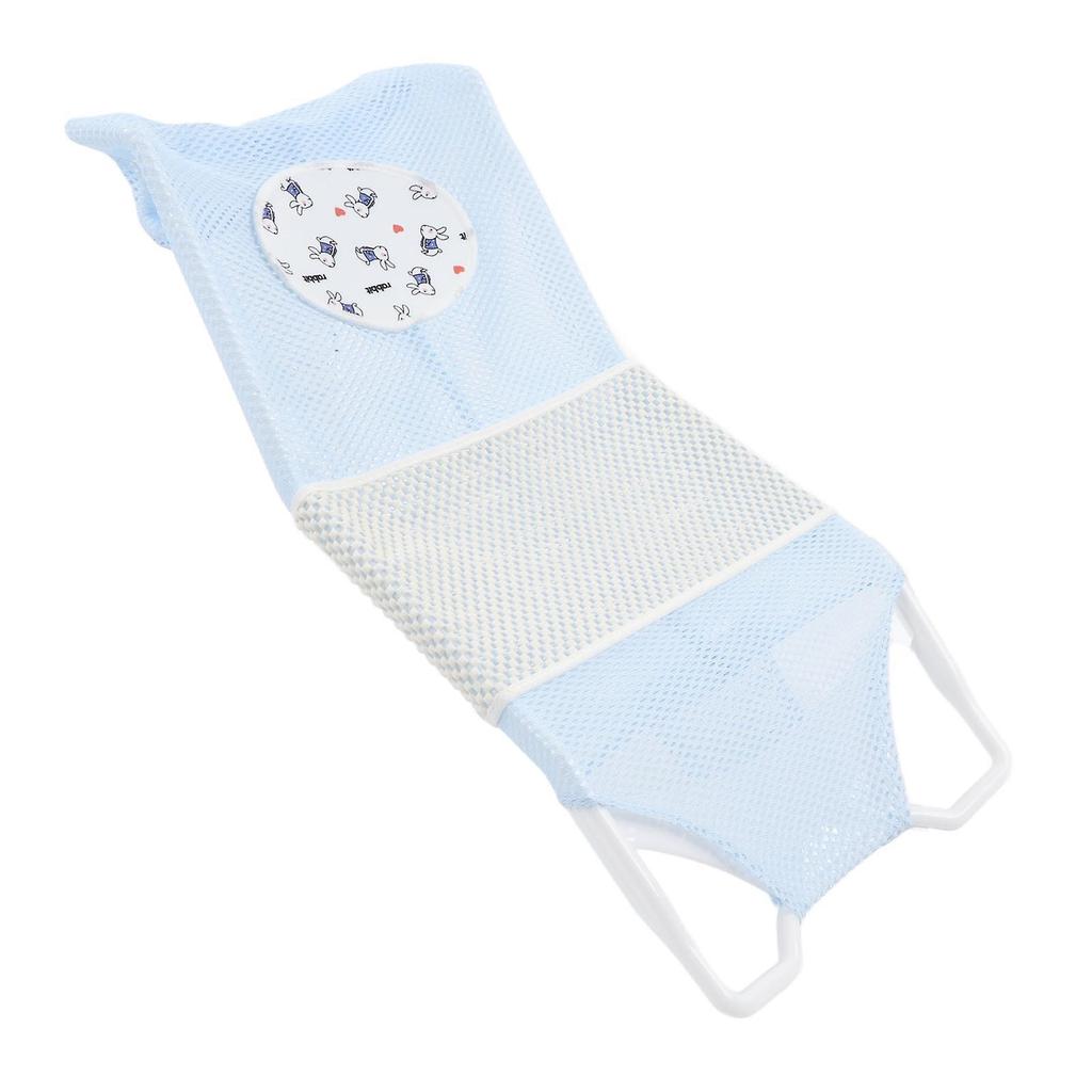 Baby Mesh Bath Cushion Pad Cute Cartoon Safe Ergonomic Newborn Bathtub Support Net Mat for Home Skyblue