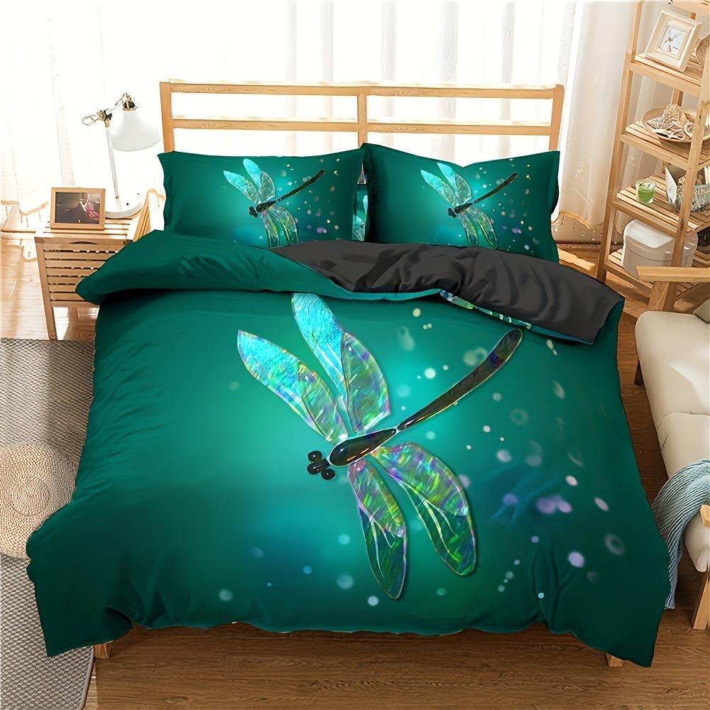 Dragonfly Printed Duvet Set Insect Animal Bedding Set For Bedroom Room Decoration Kit
