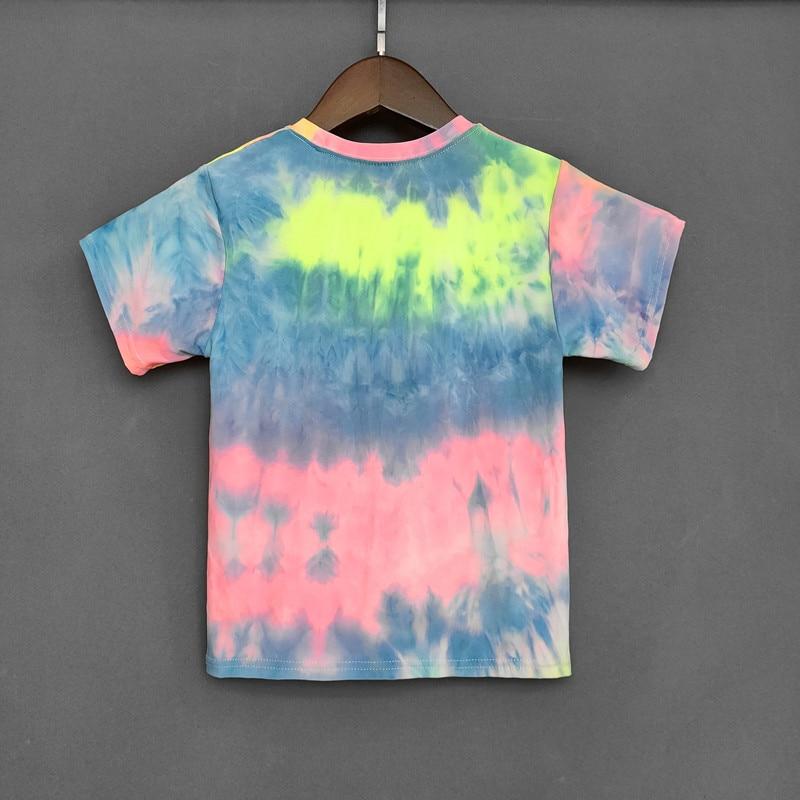 Kids Baby Boys Girls T-shirt Sweet Gradient Color Short Sleeve Printed T-shirt
