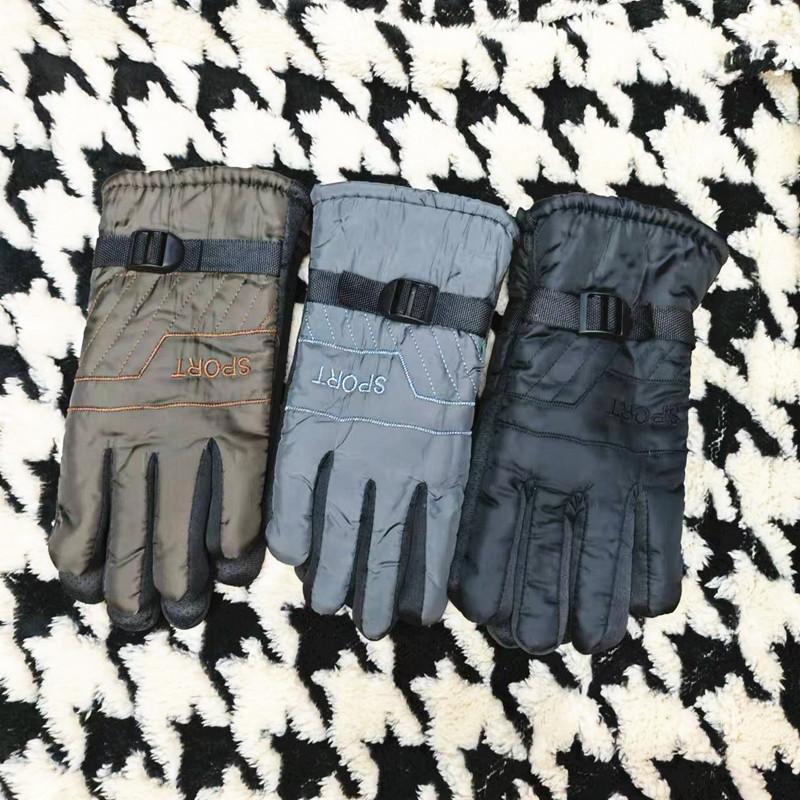 Outdoor Adult Warm Gloves Winter 2 Cotton Fleece Gloves Ski Motorcycle Riding
