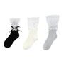 Ballet Style Lace Edge Socks Bow Mid Calf Socks Piles Socks Lolita Socks  Boot Socks