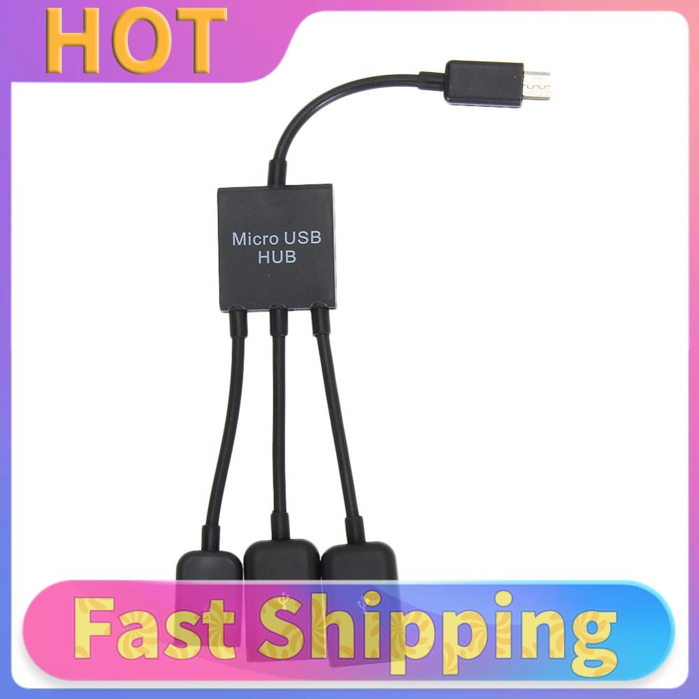 3 In 1 Micro USB HUB Adapter Double USB 2.0 Host OTG Adapter Cable Micro USB To 2 OTG Dual Port HUB Cable Y Splitter for Samsung