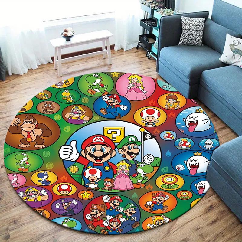 Super Mario Round Area Rug Carpet Rug For Living Room Bedroom Sofa Playroom Decor Nonslip Floor Mat