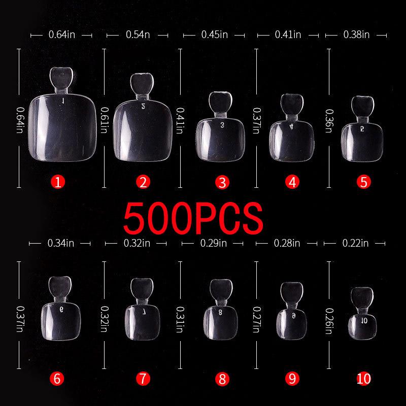 

500 шт./компл. накладные ногти на ногах натуральные прозрачные накладные ногти DIY инструменты гладкие прочные наконечники 500PCS