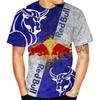 2025, the Latest Red Bull T-shirt, Fashionable Racing T-shirt, 3D Red Bull Print T-shirt, Urban Fashion, Red Bull Clothing