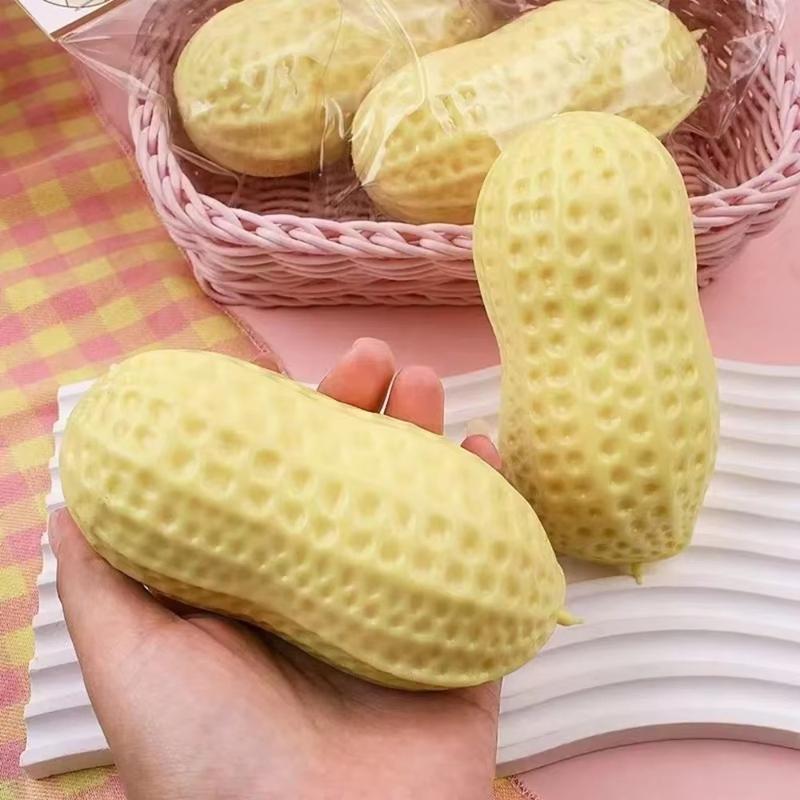 Peanut Stress Ball Crunchy Squeeze Bal Squishy Toy Simulated Peanut Squeeze Stress Relief Buttery-Soft Feel ASMR Sensory Adults