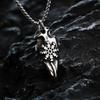 Viking Style Arrow Rune Compass Raven Pendant Necklace For Men Retro Titanium Steel Jewelry