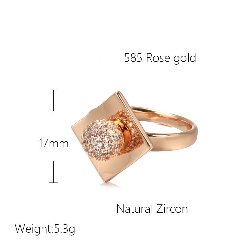 New  Rose Gold Unusual Rings For Women Micro Wax Inlay Spherical Natural Zircon Rings Wedding Trend Wedding Jewelry