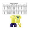 Kids Sports Gear 2023/2024 Ronaldo Victory Football Jersey Set Polyester Yellow